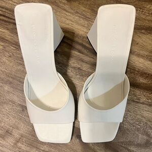 White Princess Polly Block Heels